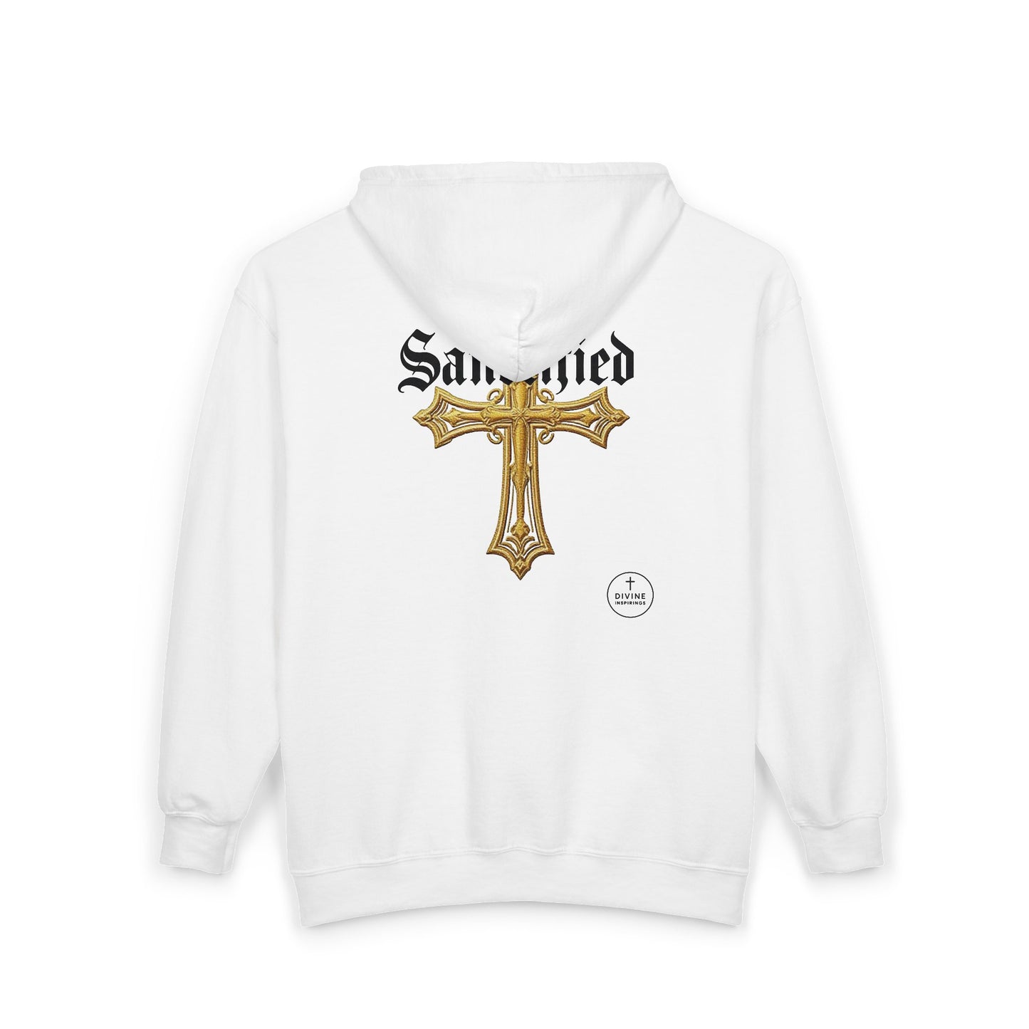 Sanctified Women's Gothic Cross Zip-Up Hoodie – Faith & Comfort