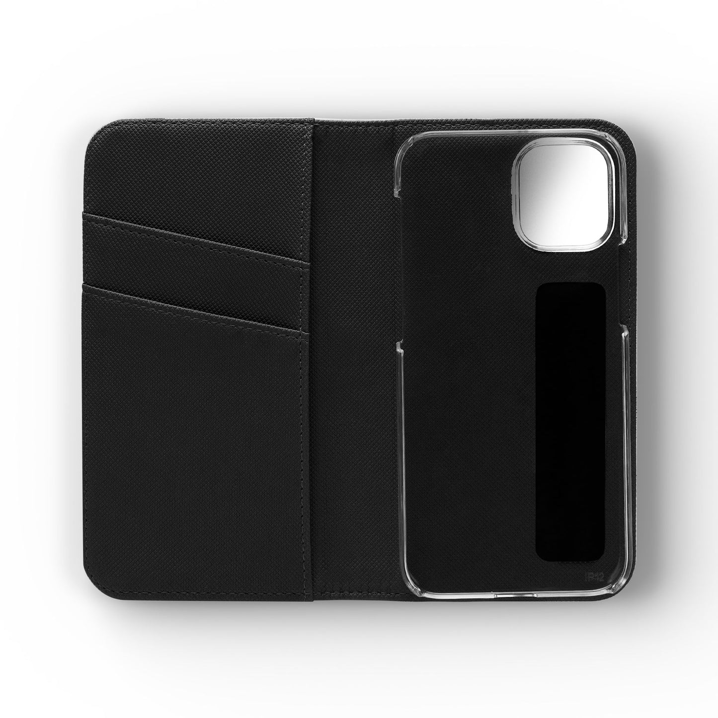 Black with Gold Cross & 1 Corinthians 1:18 - iPhone Flip/Wallet Phone Case