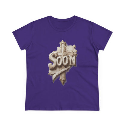 “Soon” Cross Women’s Christian Tee – Bold Faith Made Beautiful