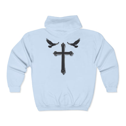 Faithful Watchers” – Cross & Crows Men’s Zip-Up Hoodie