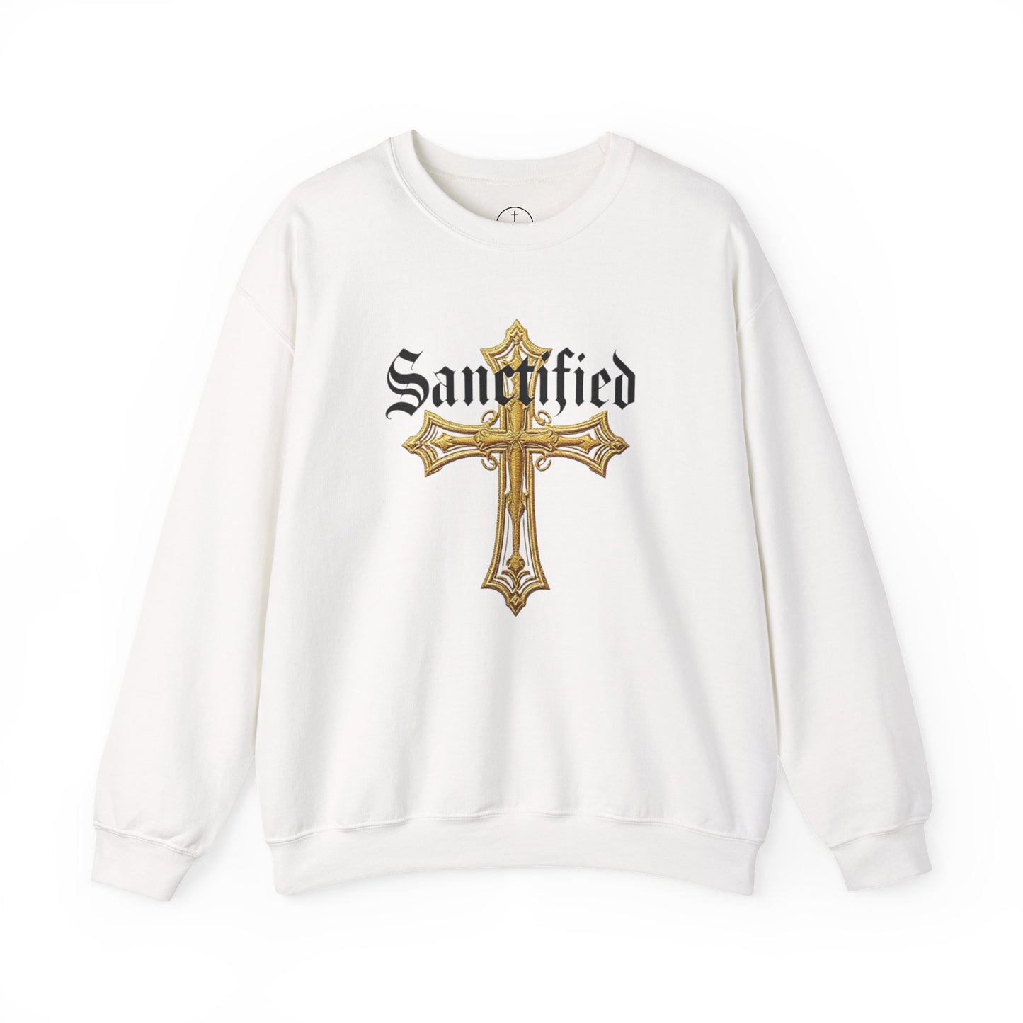 Sanctified Women's Gothic Cross Sweatshirt – Elegant Faith Wear