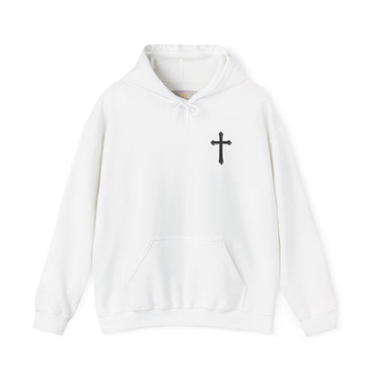Warrior’s Black Cross Women’s Hoodie – Front & Back Christian Apparel | Ephesians 6:11