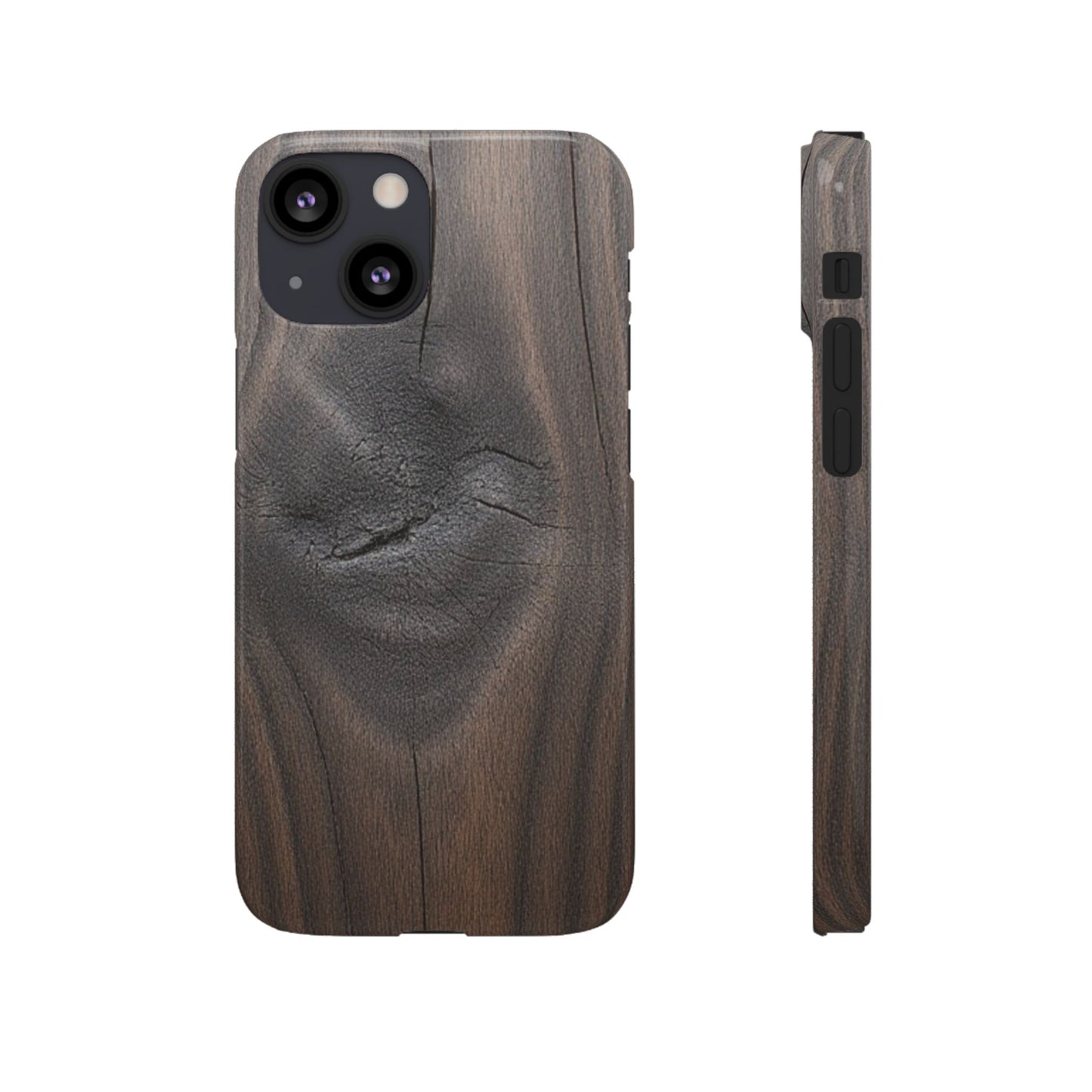 iPhone Snap Case – Dark Wood Grain Design