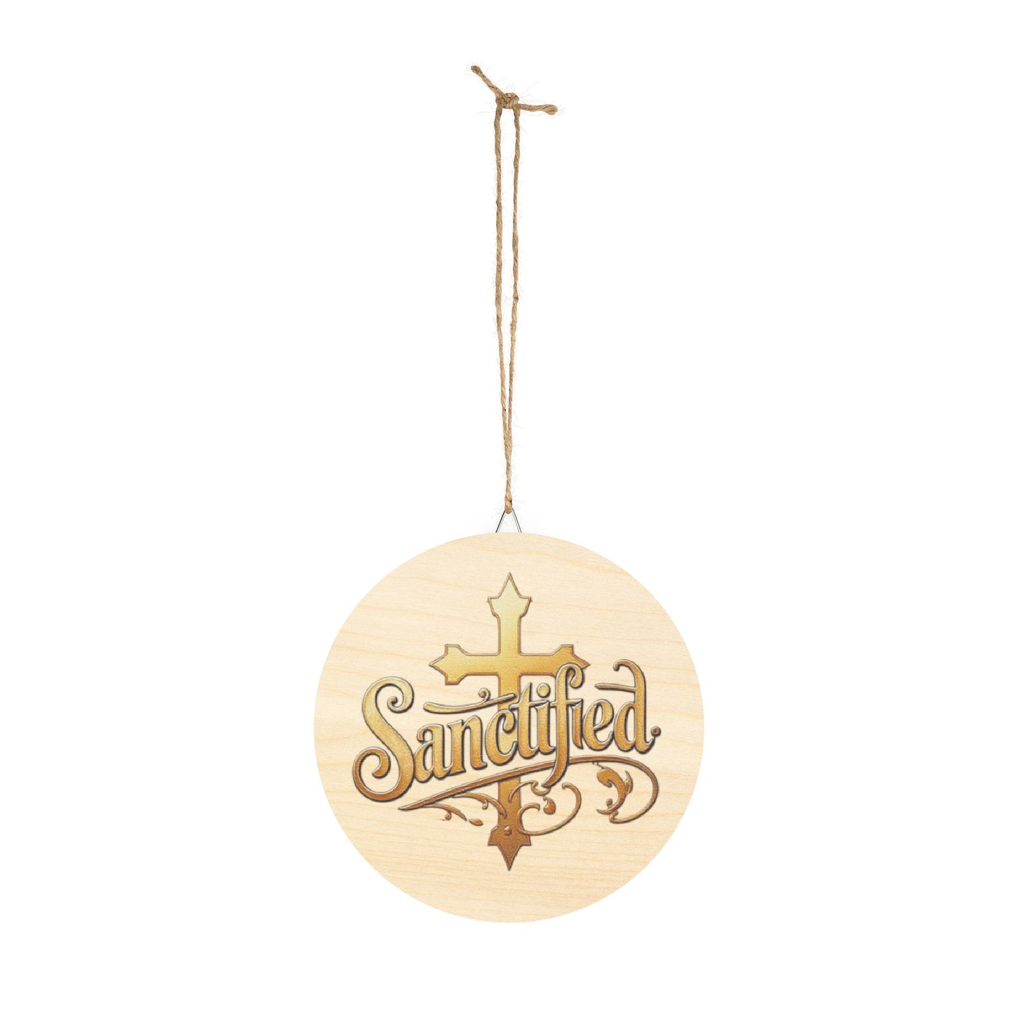 Sanctified Wall Hanging — Inspirational Cross Wooden Décor