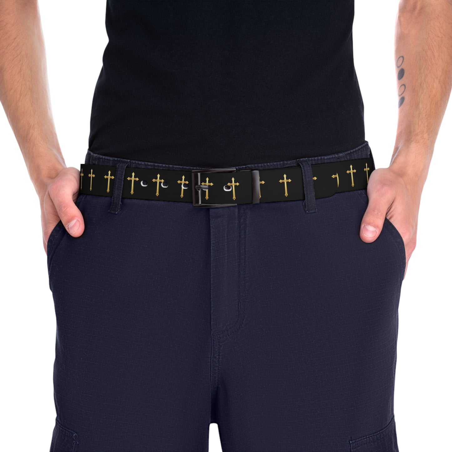 Crown of Light Belt – Gold Cross Pattern