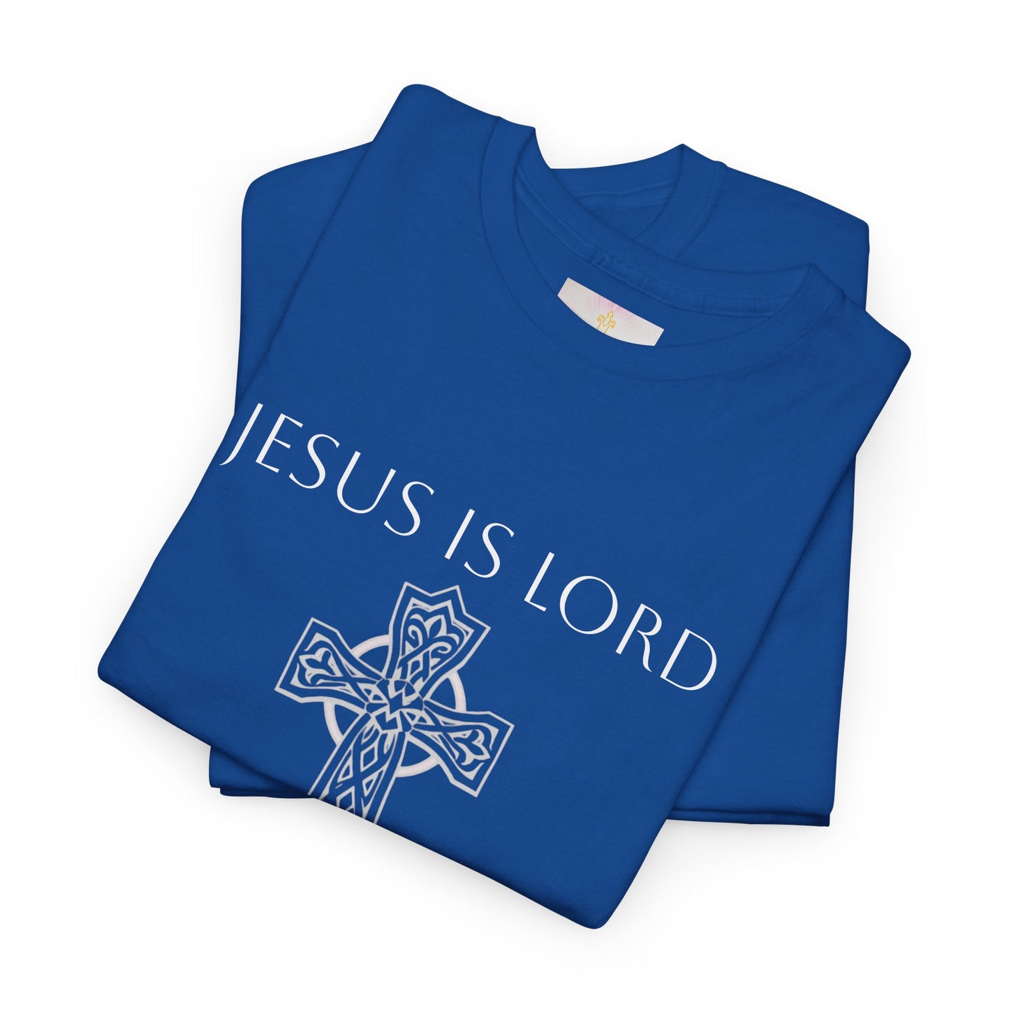 Women's Jesus is Lord Christian T-Shirt – Modern Cross Design (White Lettering)