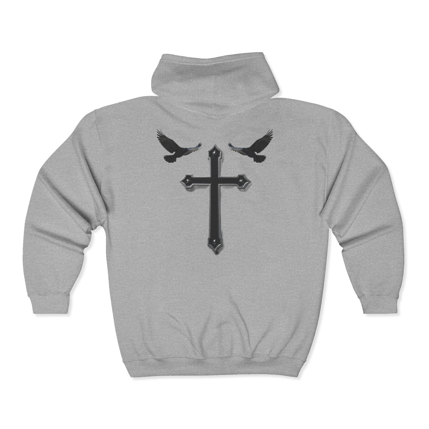 Faithful Watchers” – Cross & Crows Men’s Zip-Up Hoodie