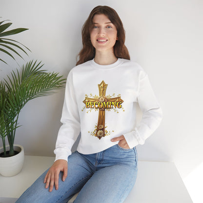 Becoming - Women’s Christian Sweatshirt (Dark Lettering)