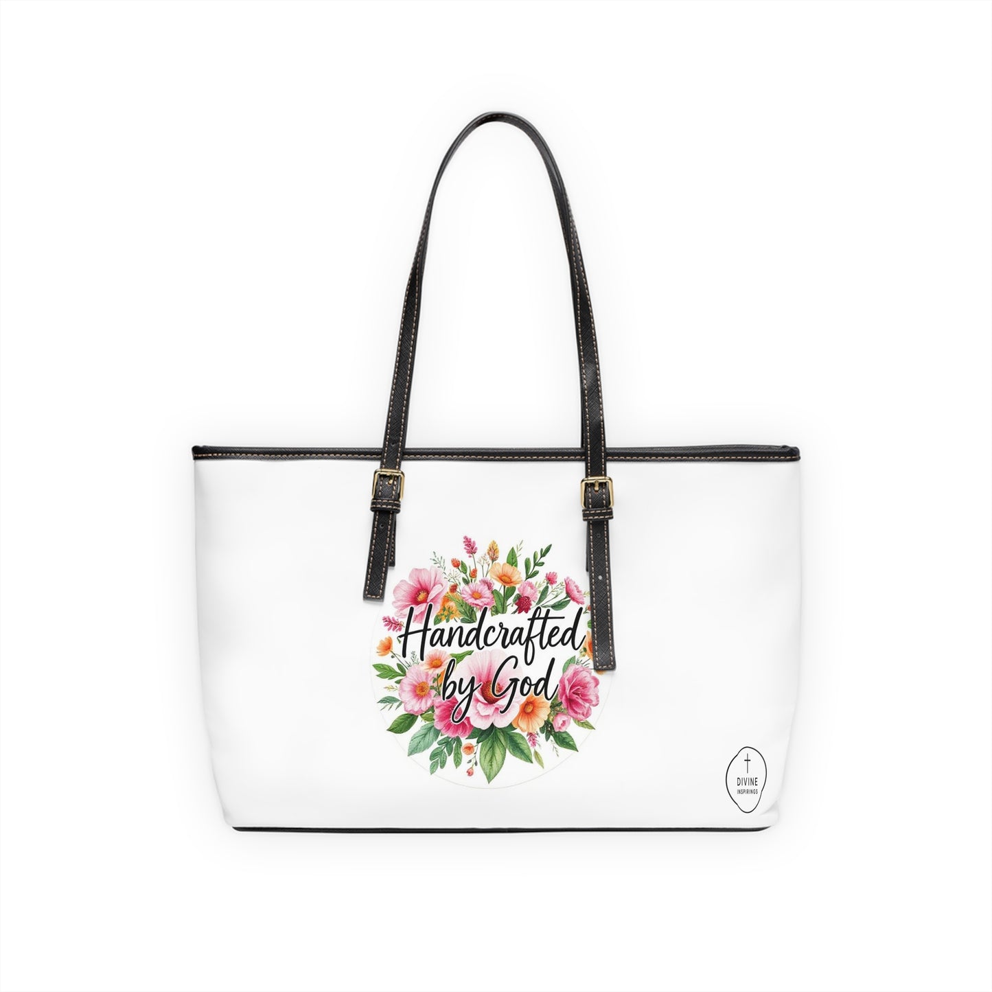 “Handcrafted by God” Floral Faith Shoulder Bag – Uniquely Made with Purpose