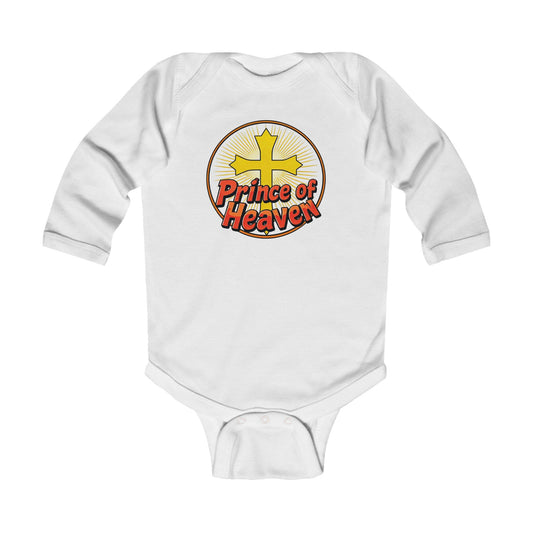 Infant Boys’ “Prince of Heaven” Long Sleeve Christian Onesie – Cozy Faith-Inspired Baby Bodysuit