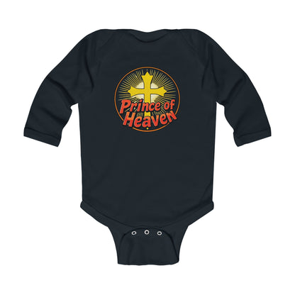 Infant Boys’ “Prince of Heaven” Long Sleeve Christian Onesie – Cozy Faith-Inspired Baby Bodysuit