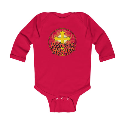 Infant Boys’ “Prince of Heaven” Long Sleeve Christian Onesie – Cozy Faith-Inspired Baby Bodysuit