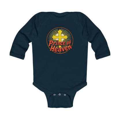 Infant Boys’ “Prince of Heaven” Long Sleeve Christian Onesie – Cozy Faith-Inspired Baby Bodysuit