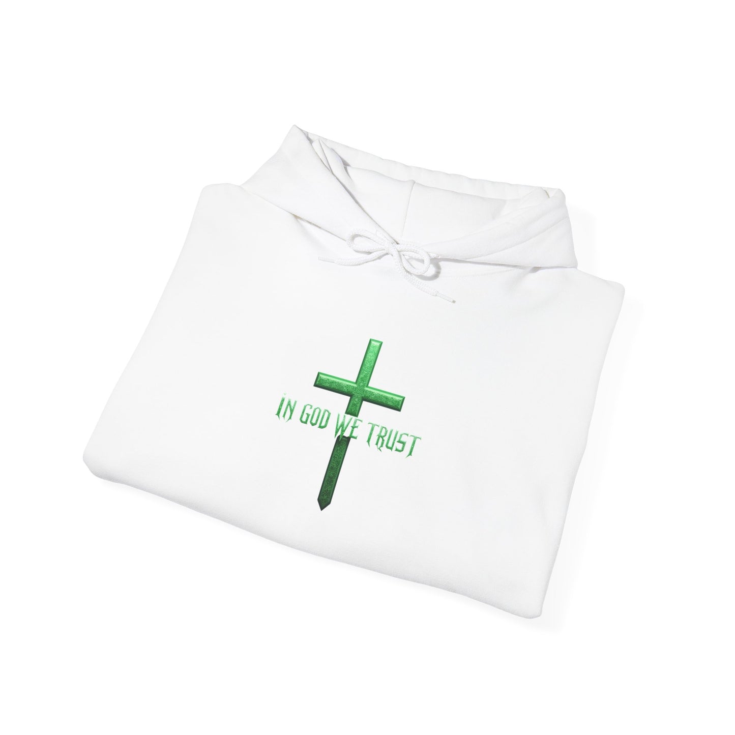 In God We Trust – Men’s Christian Hoodie (Green Design)