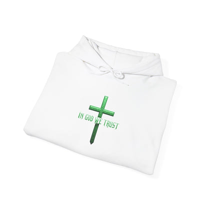 In God We Trust – Men’s Christian Hoodie (Green Design)