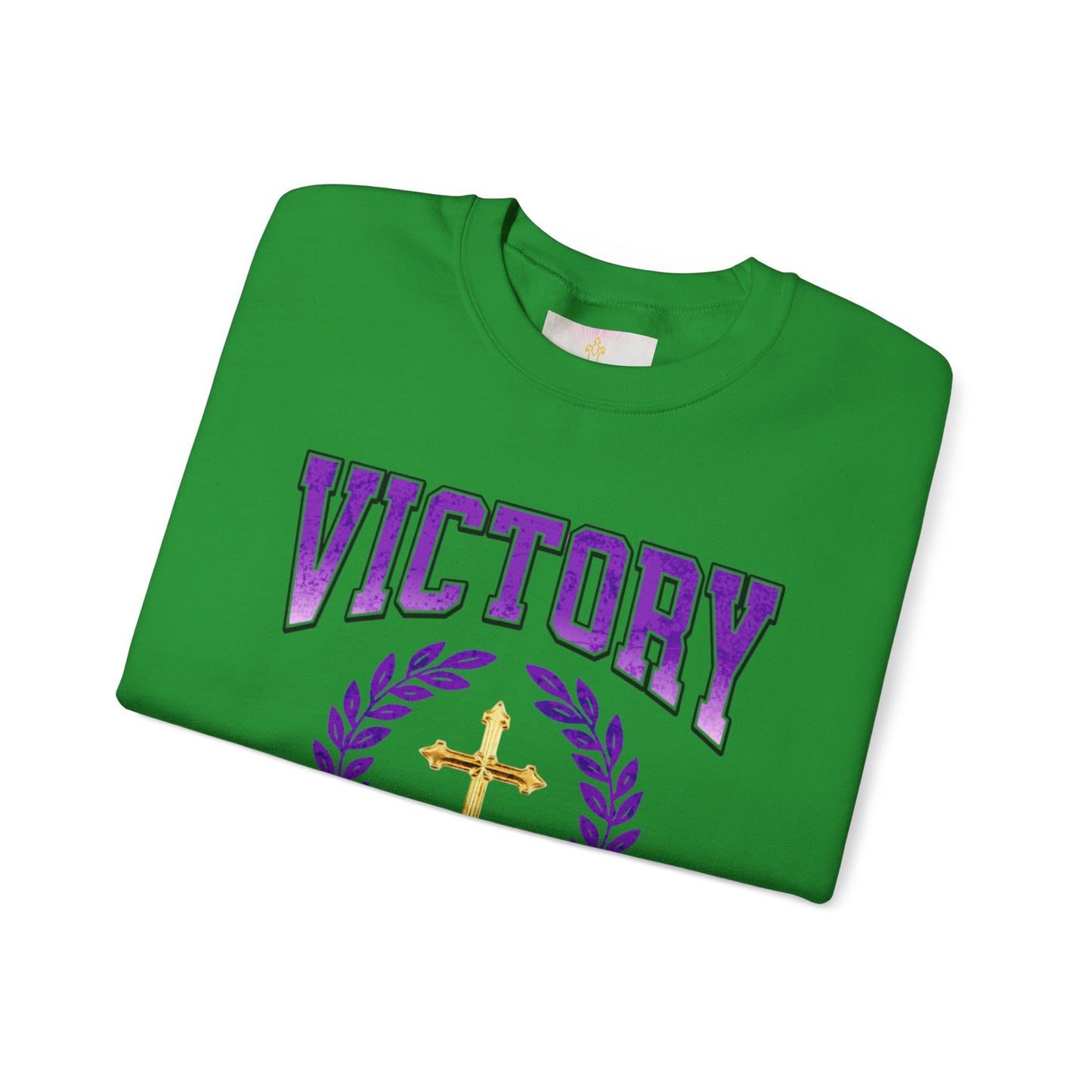 Victory Women’s Sweatshirt – Bold Purple Logo, Faith in Comfort