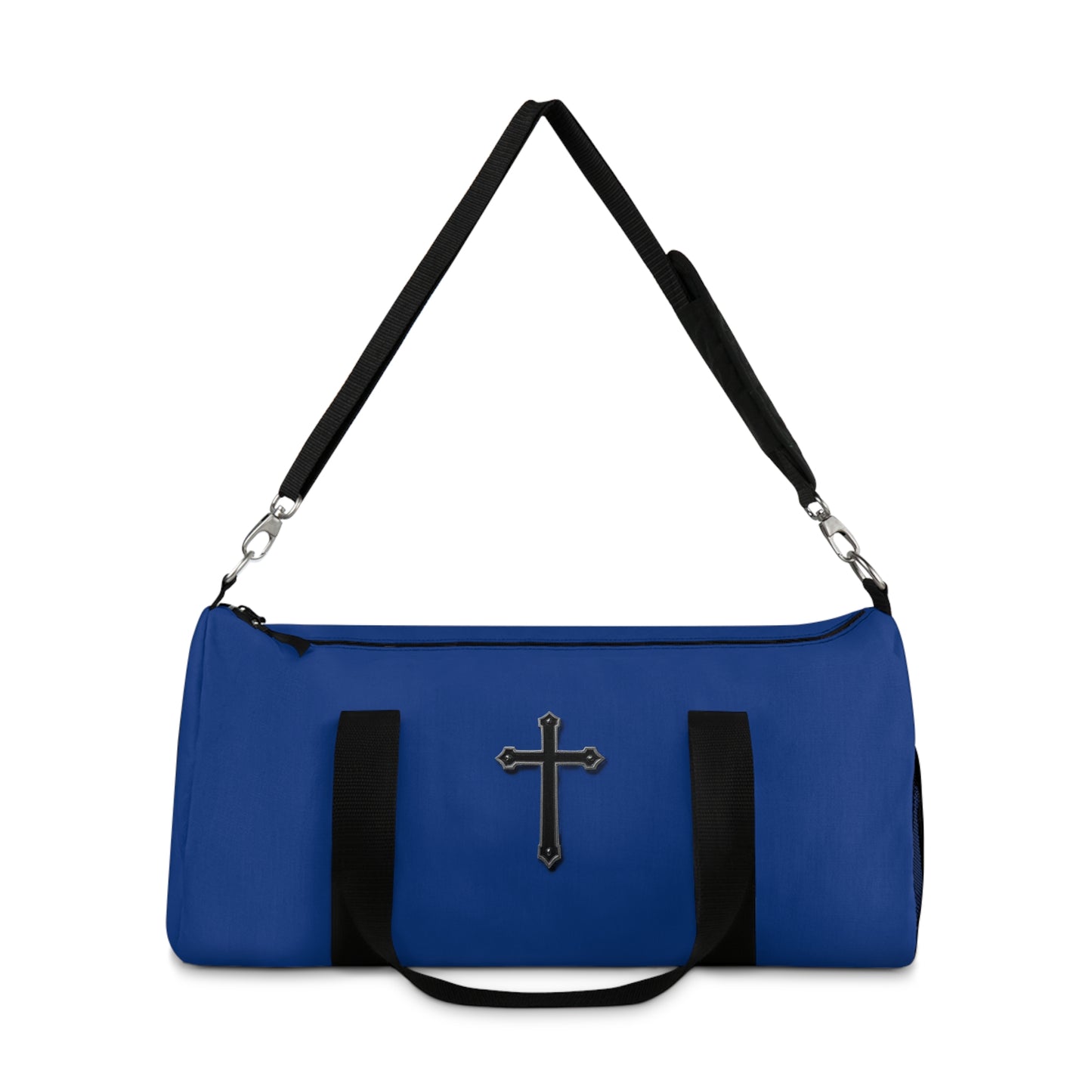 Divine Strength Duffle Bag in Blue – Carry the Cross with Purpose