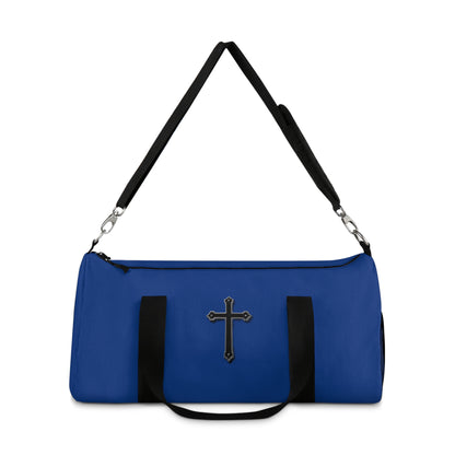 Divine Strength Duffle Bag in Blue – Carry the Cross with Purpose