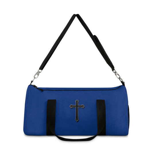 Divine Strength Duffle Bag in Blue – Carry the Cross with Purpose