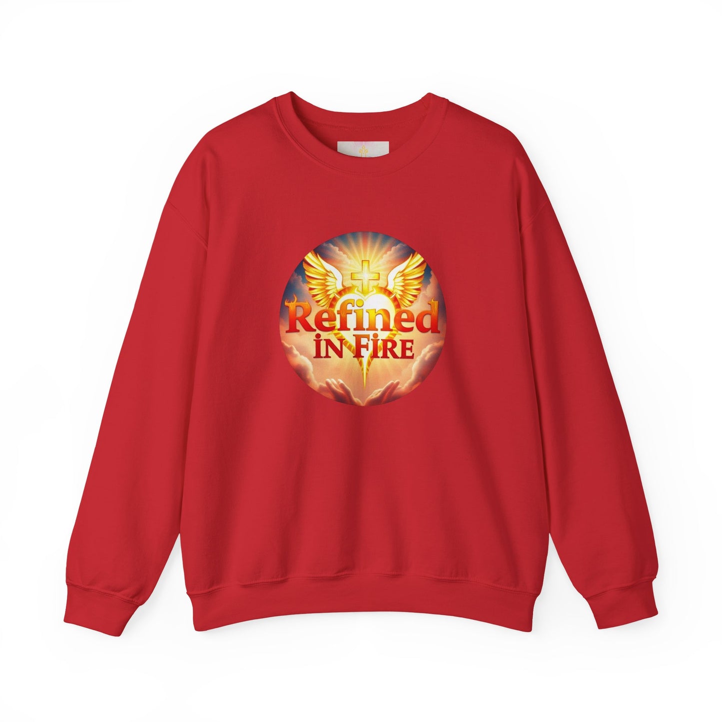 Women’s “Refined in Fire” Christian Sweatshirt – Bold Flame Design Pullover