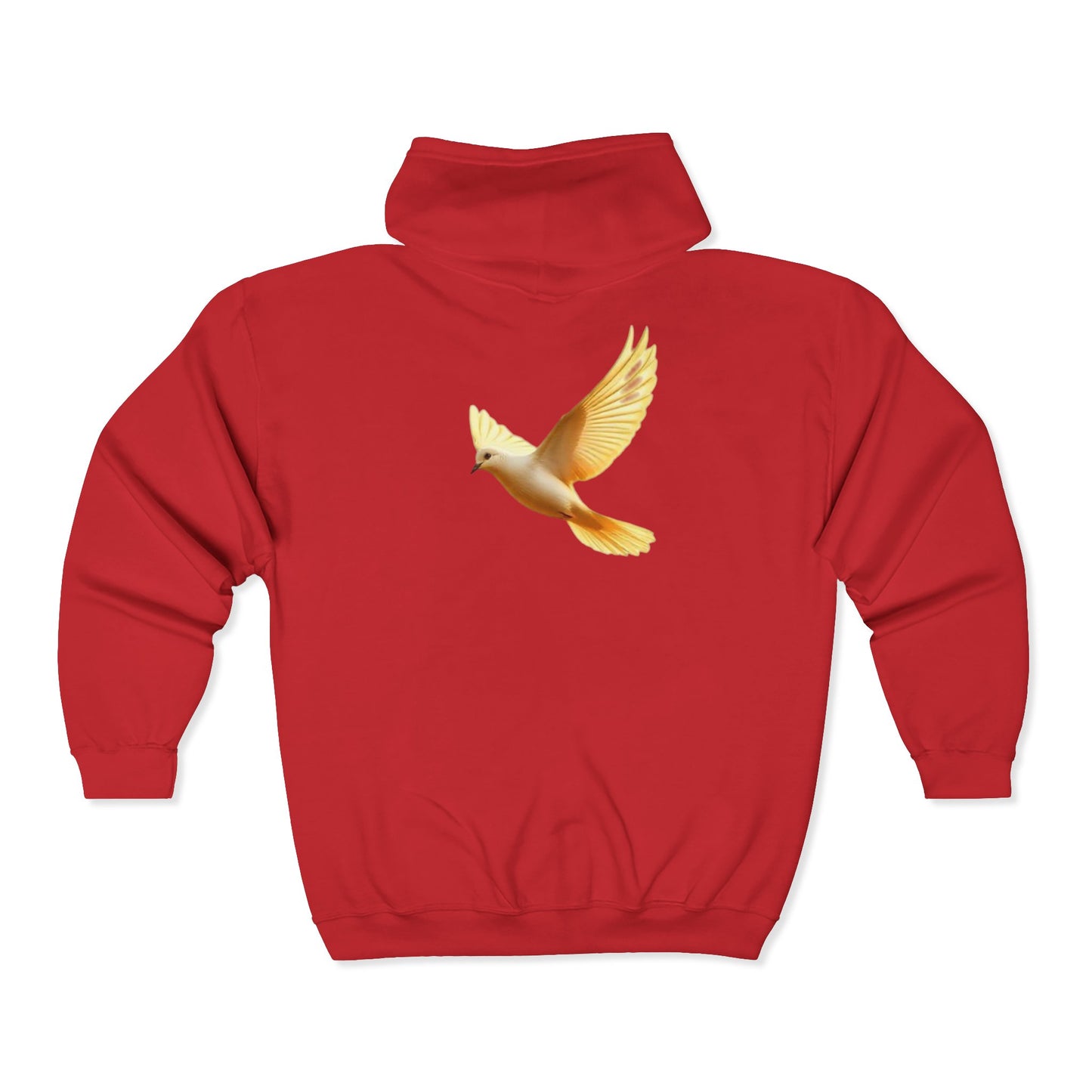 Peaceful Spirit Women's Zip-Up Hoodie with Dove in Flight Design
