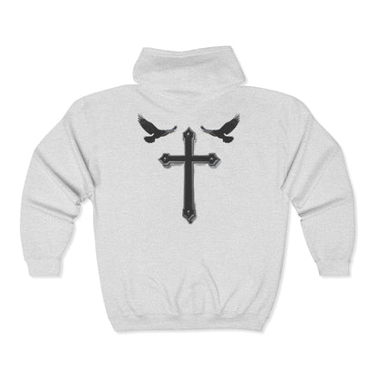Faithful Watchers” – Cross & Crows Men’s Zip-Up Hoodie