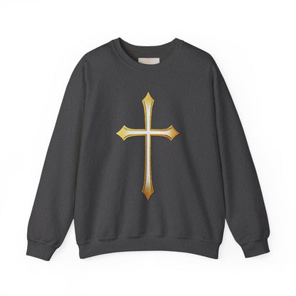 Women’s Gold Cross Sweatshirt – Christian Faith Apparel