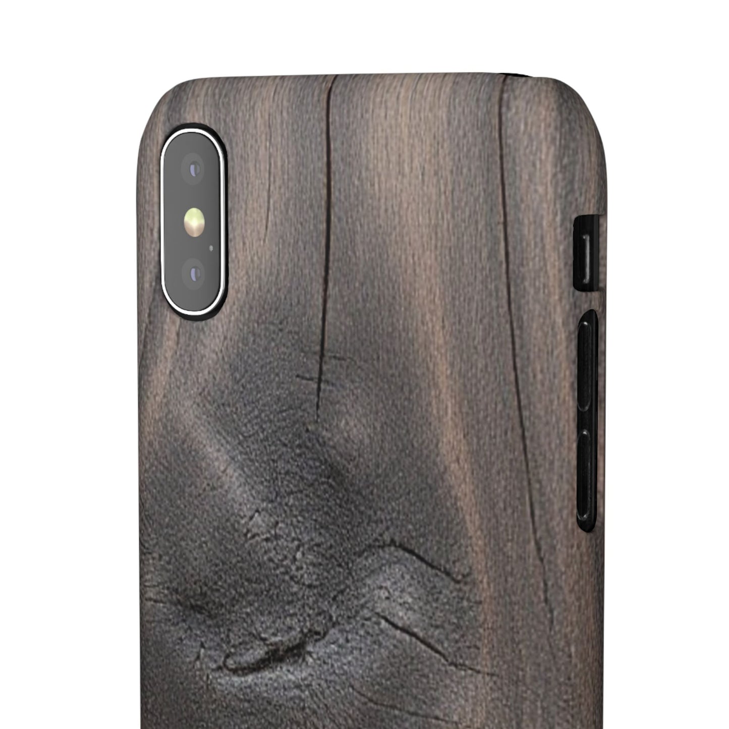 iPhone Snap Case – Dark Wood Grain Design
