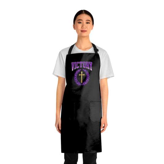 Victory in Christ Inspirational Apron in Black