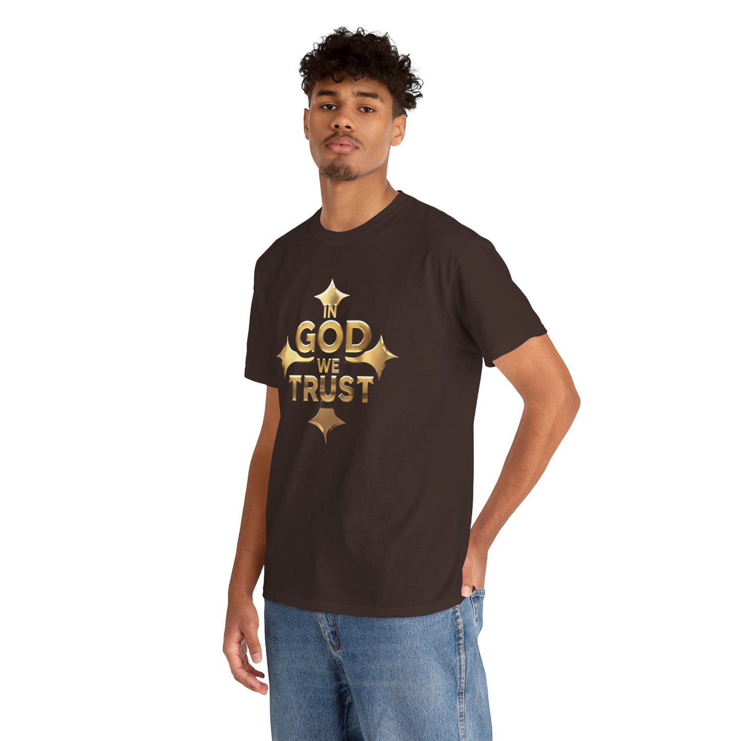 Unshaken – Men’s “In God We Trust” Cross Tee