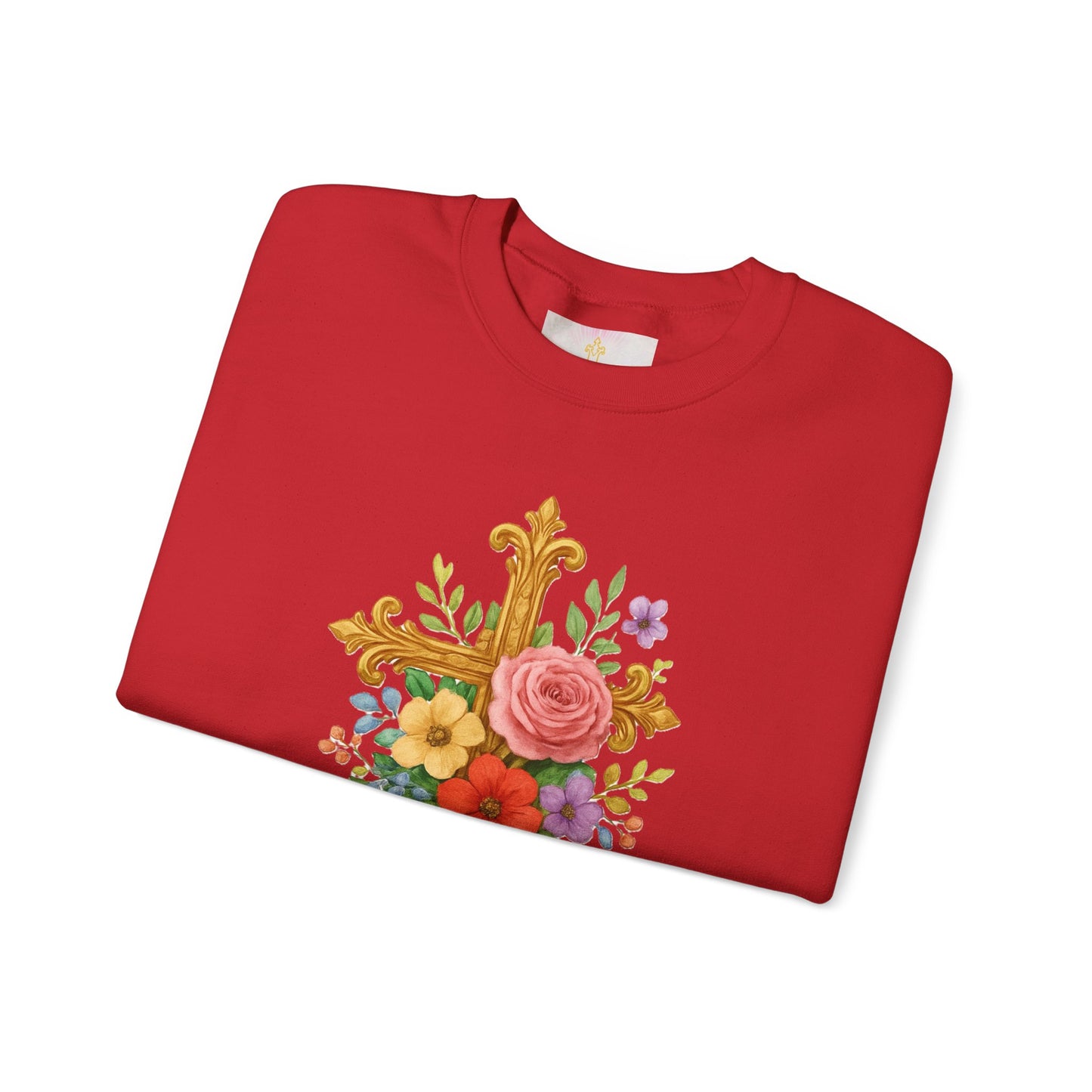 Floral Cross Women’s Sweatshirt – Grace in Full Bloom