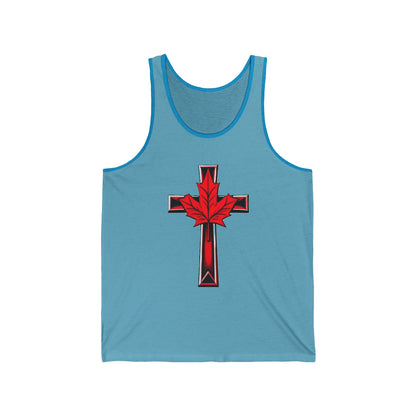 Men’s Faith & Patriot Tank | Cross and Maple Leaf Design