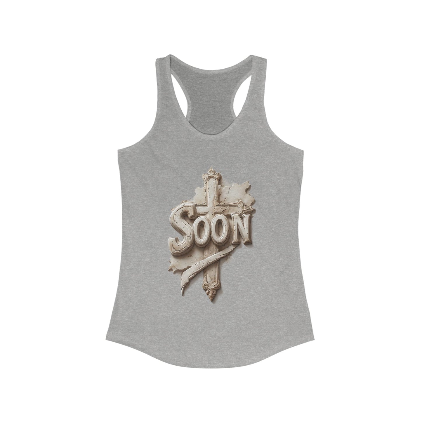 “Soon” Cross Women’s Racerback Tank – Bold & Active Faith