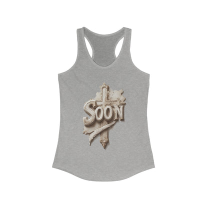 “Soon” Cross Women’s Racerback Tank – Bold & Active Faith