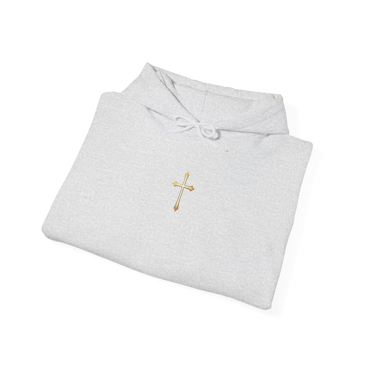 Women’s Gold Cross Hoodie – Christian Faith Hoodie with Front & Back Design