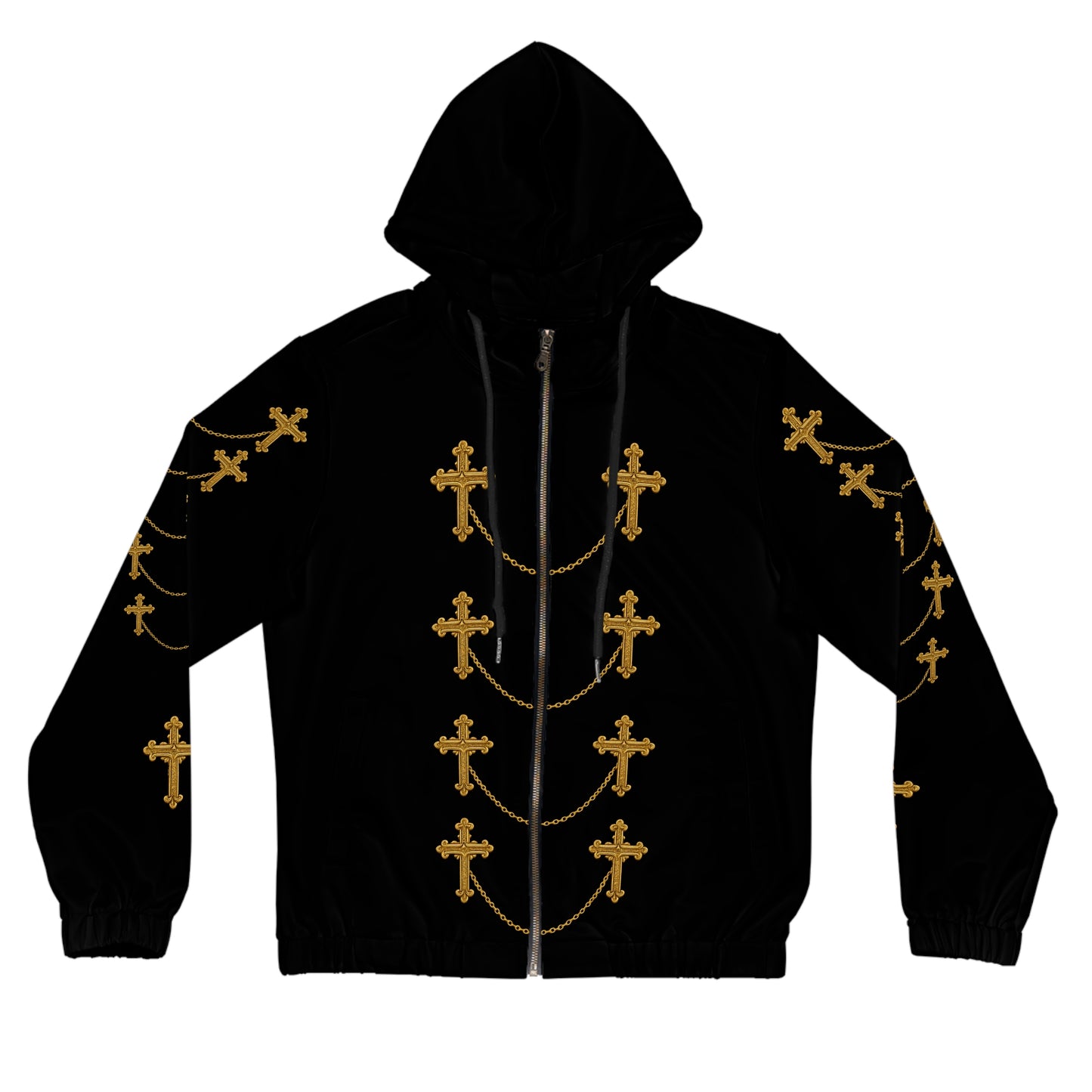 Golden Covenant Zip-Up Hoodie in Black - Christian Apparel