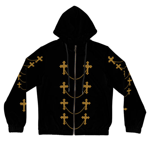 Golden Covenant Zip-Up Hoodie in Black - Christian Apparel