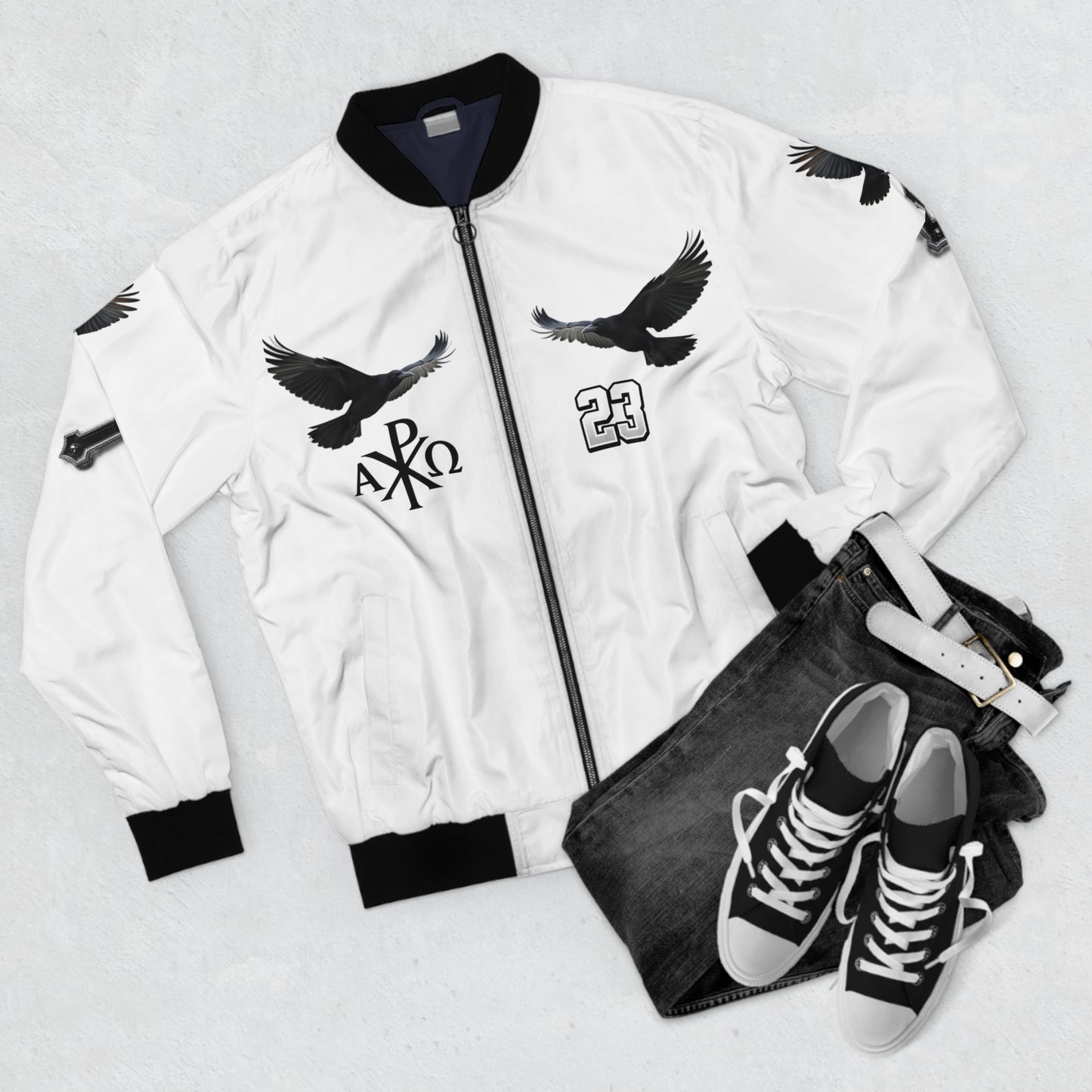 Faithful Guardians – Cross & Crows Men’s Bomber Jacket