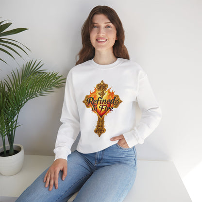 Refined in Fire - Women's Ornate Christian Sweatshirt