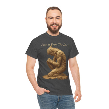 Formed from the Dust | Men’s Christian T-Shirt with Genesis 2:7 (Light Lettering)