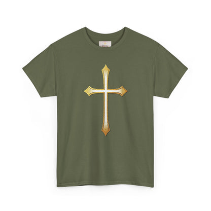 Men’s Gold Cross Tee – Christian Faith-Inspired Apparel