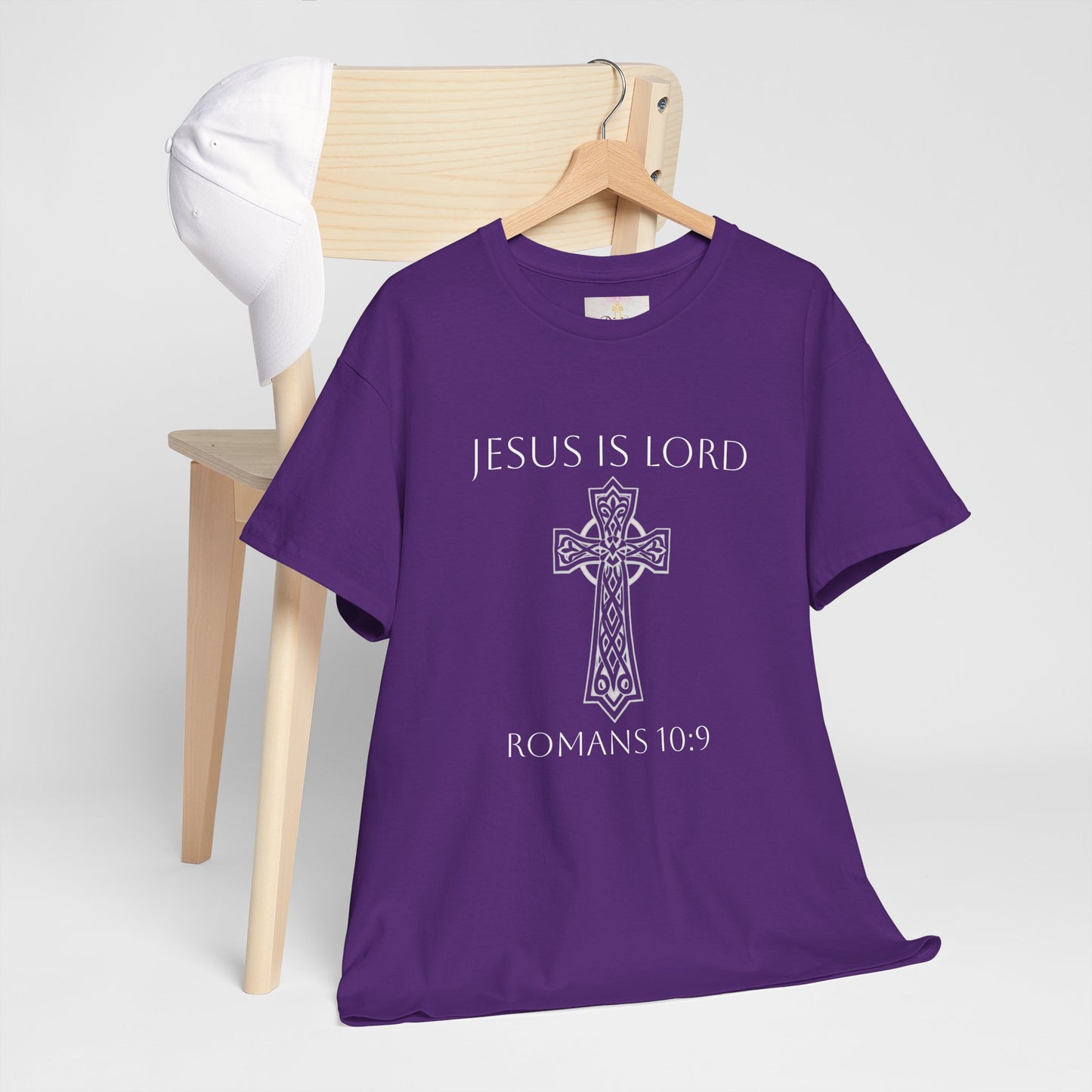 Women's Jesus is Lord Christian T-Shirt – Modern Cross Design (White Lettering)
