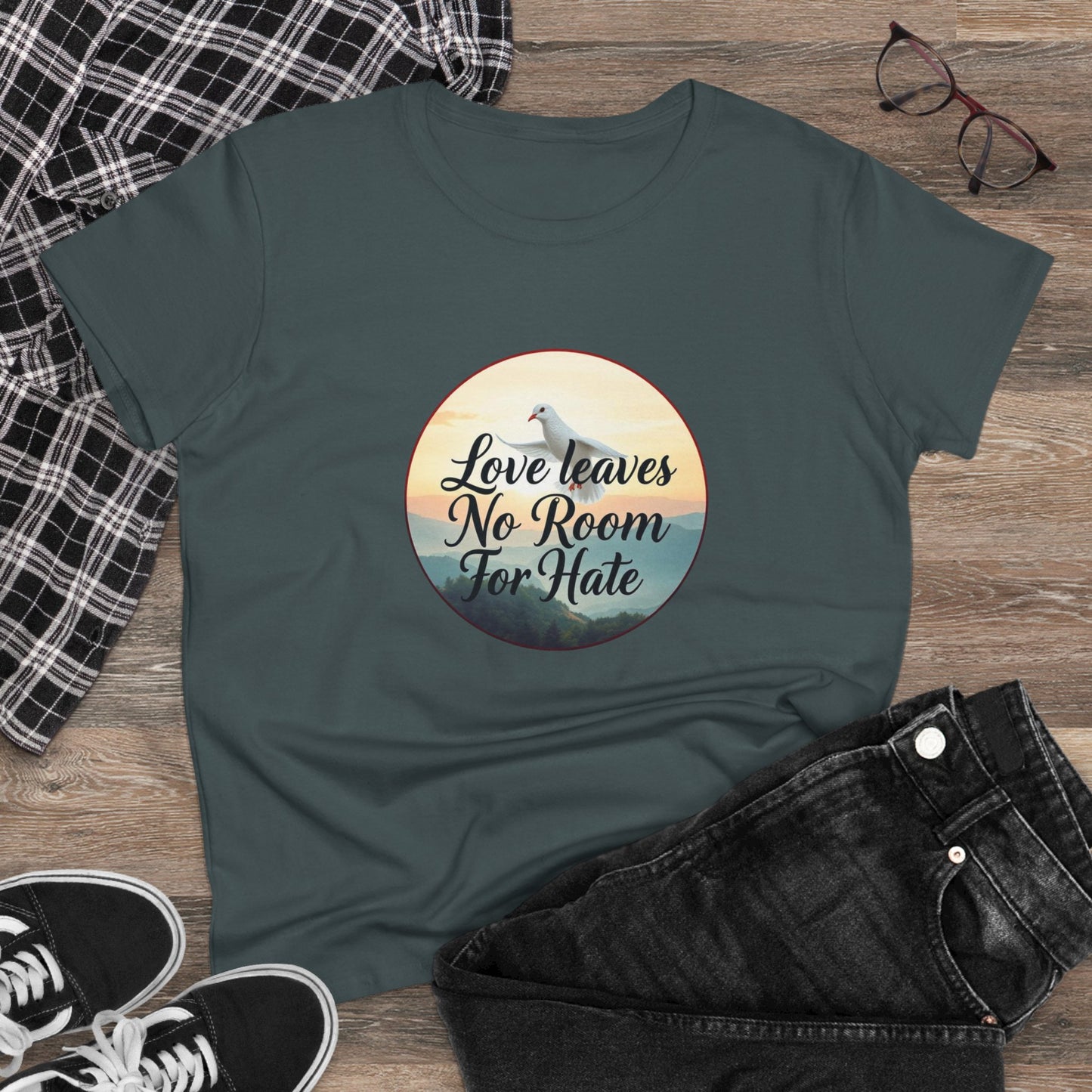 Love Leaves No Room for Hate – Women’s Softstyle Tee of Grace & Compassion