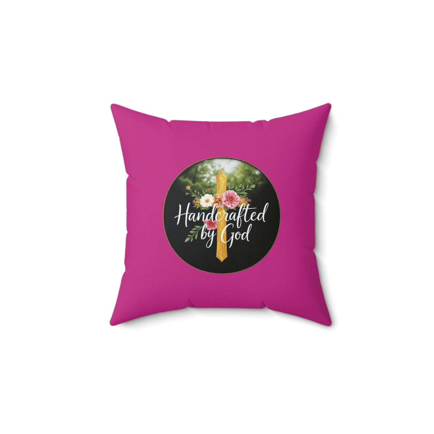 Masterpiece of Grace in Fuchsia – Handcrafted by God Throw Pillow