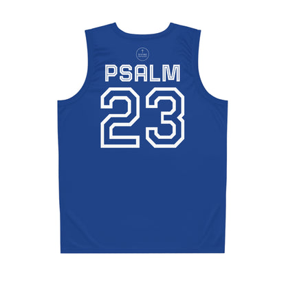 Psalm 23 Men's Basketball Jersey (Blue) – Faith in Every Play