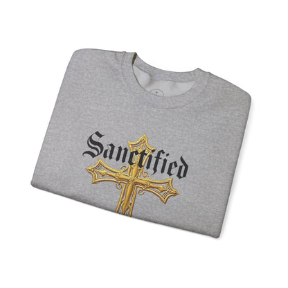 Sanctified Men's Gothic Cross Sweatshirt – Bold Christian Comfort