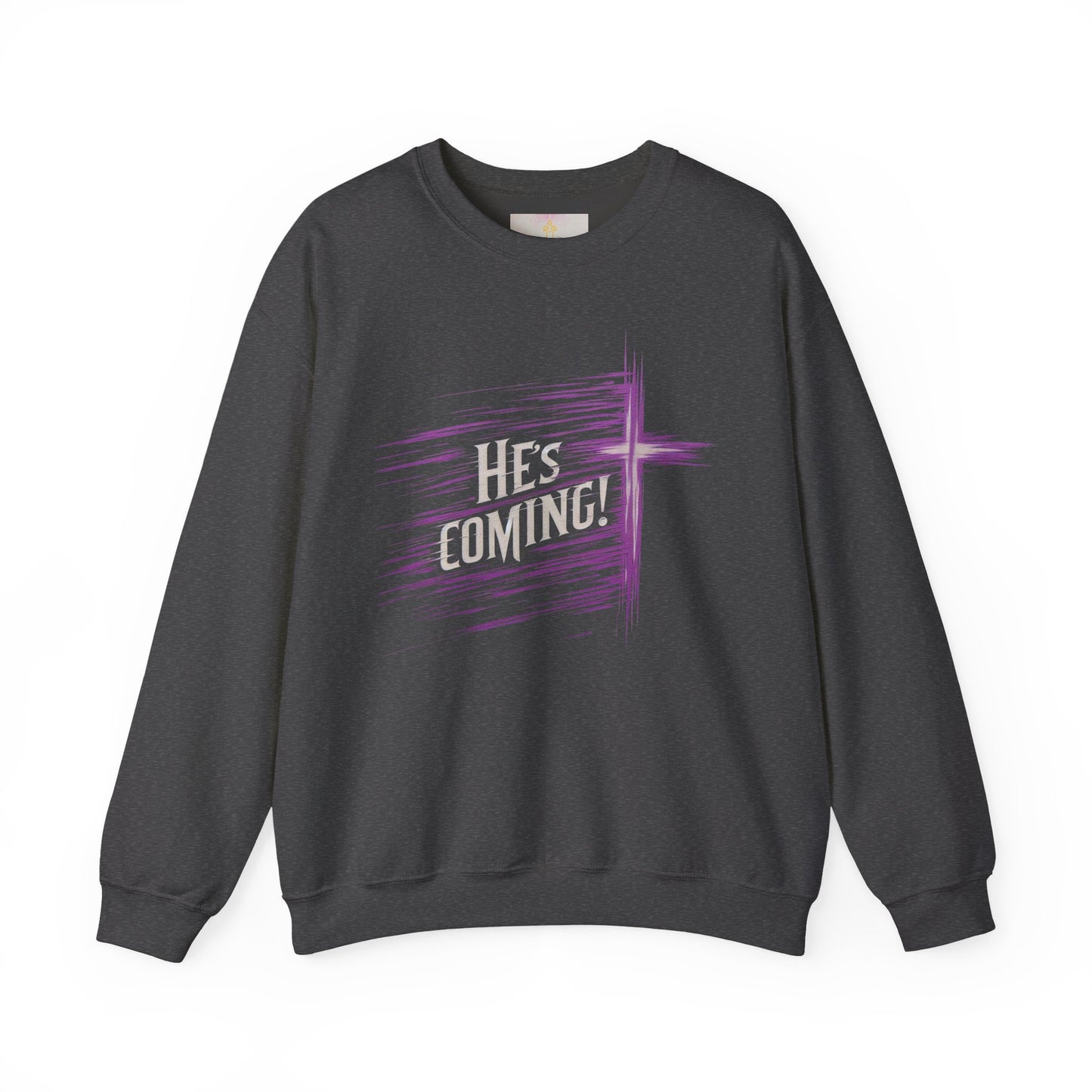 Hope in His Return – Women’s Christian Crewneck Sweater Featuring “He’s Coming”