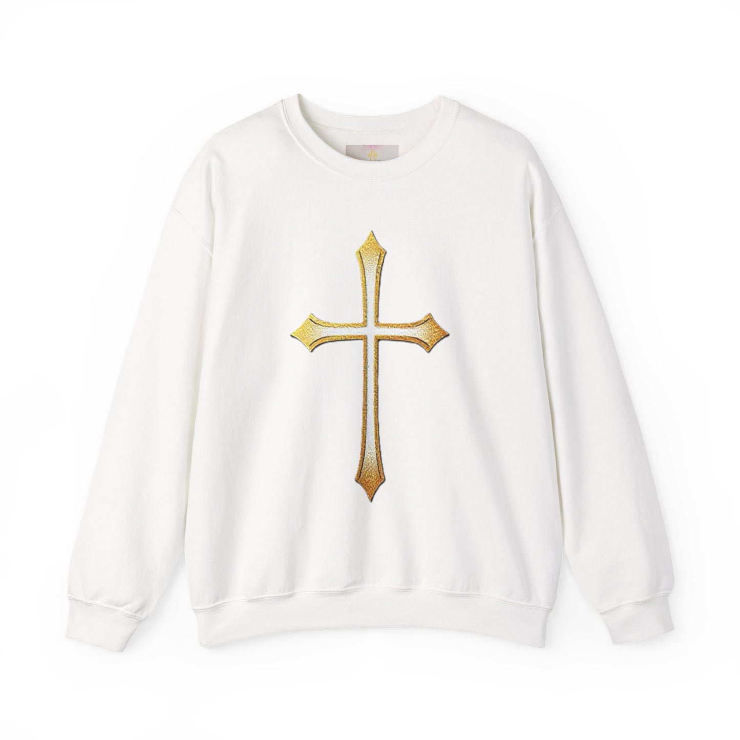 Women’s Gold Cross Sweatshirt – Christian Faith Apparel