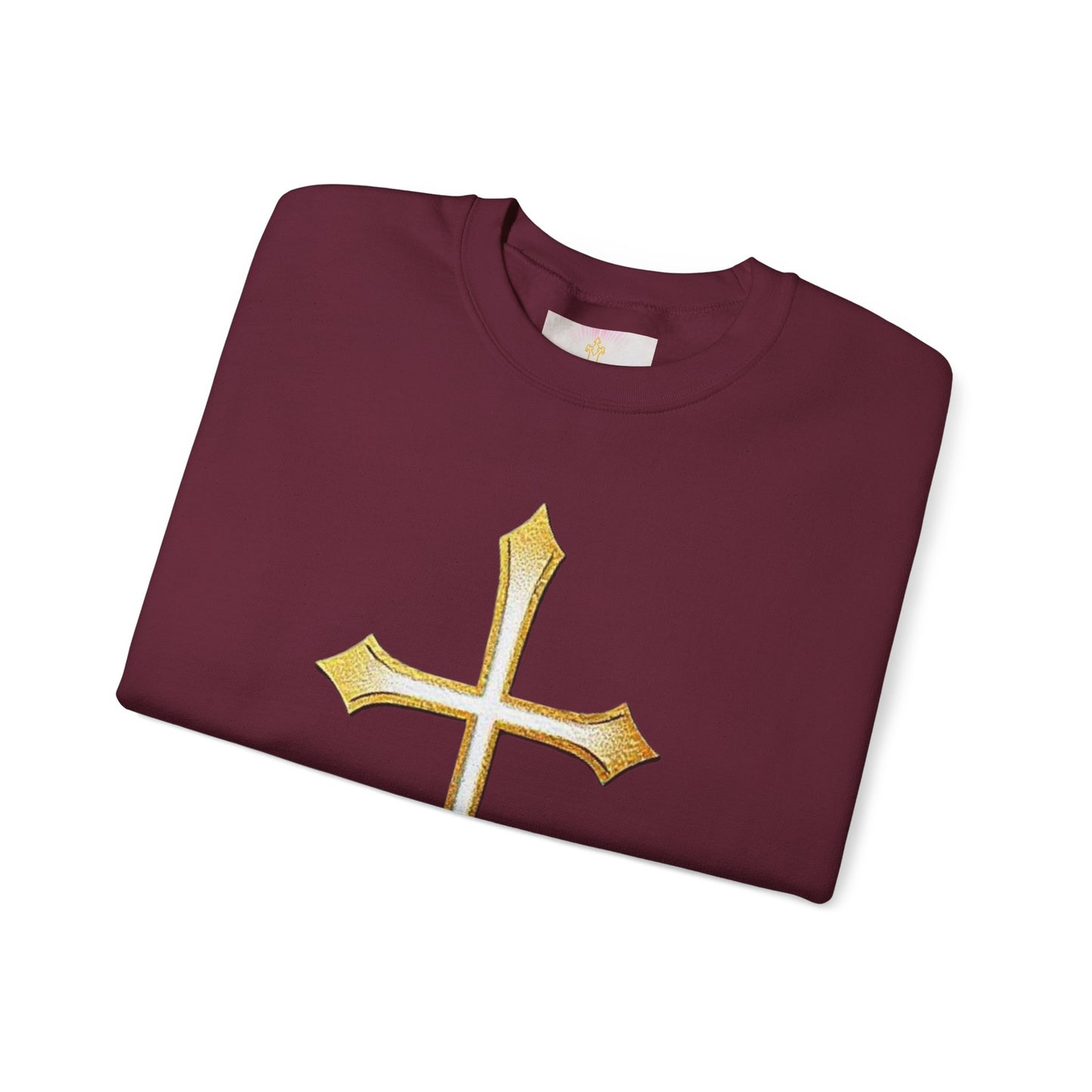 Women’s Gold Cross Sweatshirt – Christian Faith Apparel