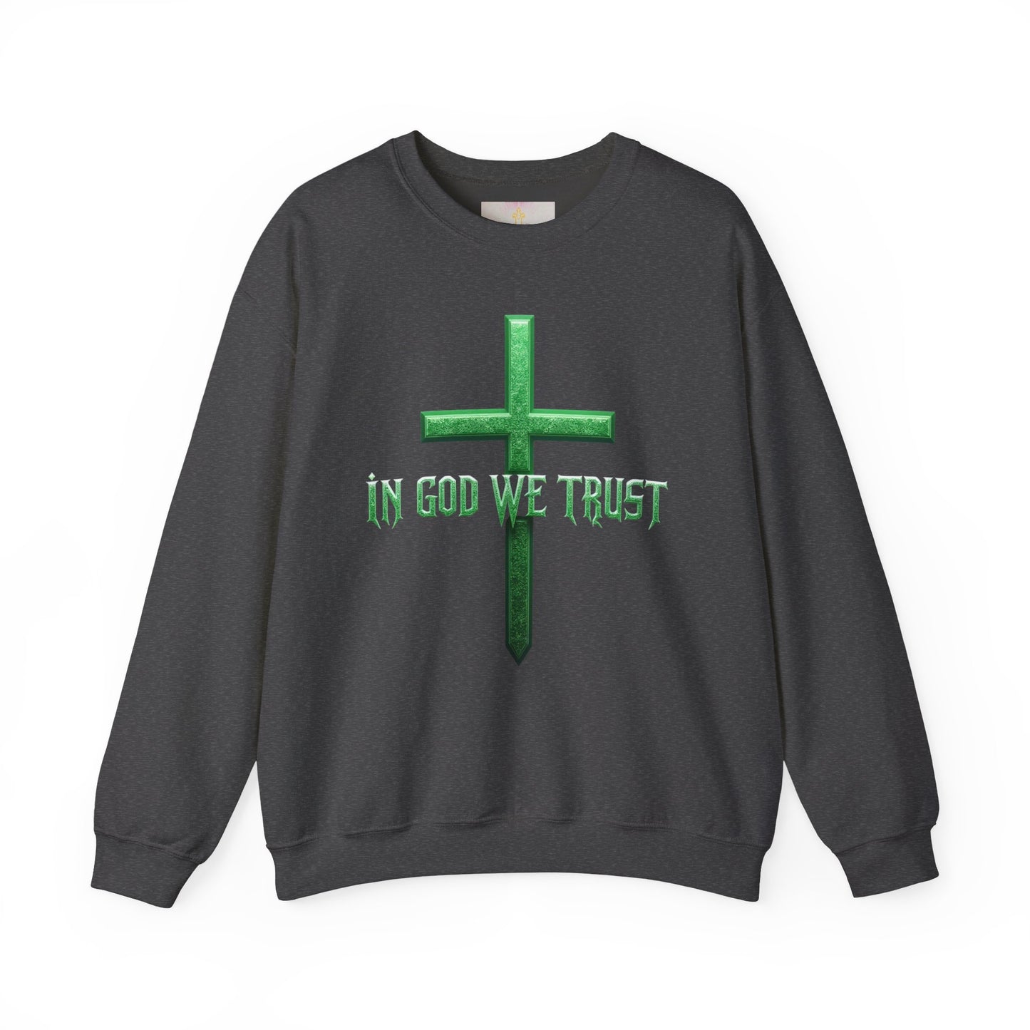 Rooted in Trust – Women’s “In God We Trust” Christian Sweatshirt with Cross